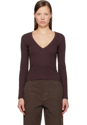 FLORE FLORE Brown Dewi Longsleeve T-shirt