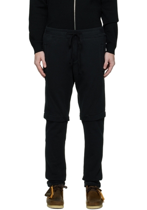 Greg Lauren Black Drawstring Lounge Pants