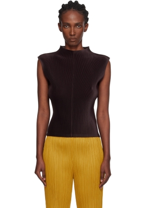 PLEATS PLEASE ISSEY MIYAKE Brown Mist July Tank Top