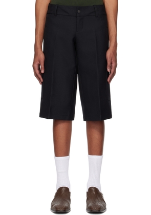 Fax Copy Express Black Straight Bermuda Shorts