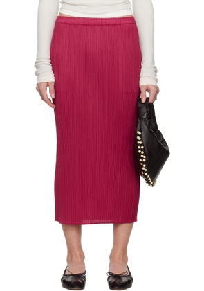 PLEATS PLEASE ISSEY MIYAKE Pink June New Colorful Basics 4 Midi Skirt