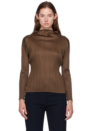 PLEATS PLEASE ISSEY MIYAKE Brown June New Colorful Basics 4 T-shirt