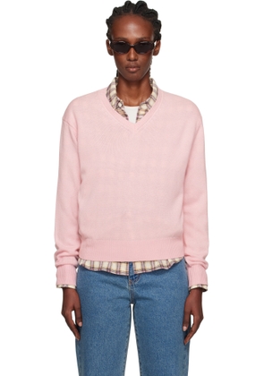 Dunst Pink Cashmere V-Neck Sweater