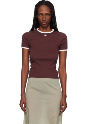 Courrèges Burgundy Signature Contrast T-shirt
