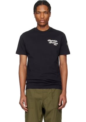 Moncler Navy Embroidered Logo Cotton T-shirt