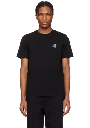 Moncler Black Faded Logo Motif Cotton T-shirt