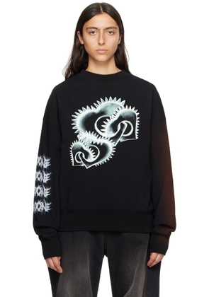 We11done Black Printed Sweatshirt