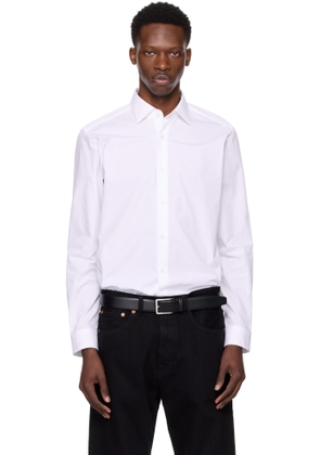 Hugo White Modern Fit Easy-Iron Cotton Poplin Shirt