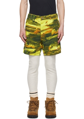 ERL Green Embroidered Shorts