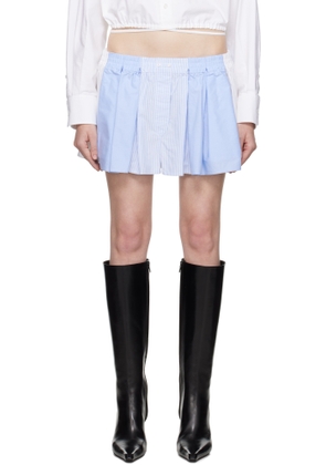 Alexander Wang Blue & White Cotton Oxford Boxer Shorts