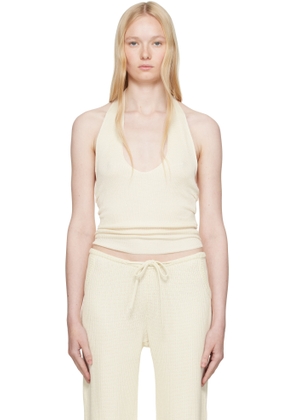 Aya Muse Off-White Knit Halter Top