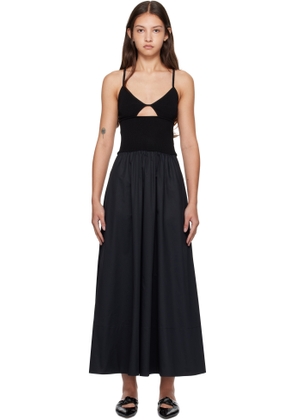 St. Agni Black Knit Cami Midi Dress