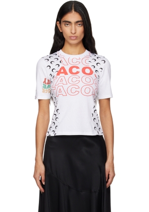 Marine Serre White Regenerated Graphic Jersey Baby Fit T-shirt