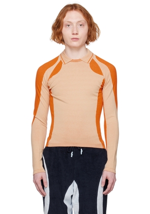 Saul Nash Orange Drop Stitch Polo