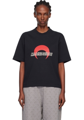 Marine Serre Black MS Sports Jersey Relaxed T-shirt