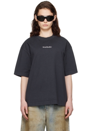 Acne Studios Black Relaxed Fit Stamp Logo T-shirt