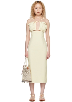 JACQUEMUS Off-White Le Raphia 'La Robe Bikini' Midi Dress