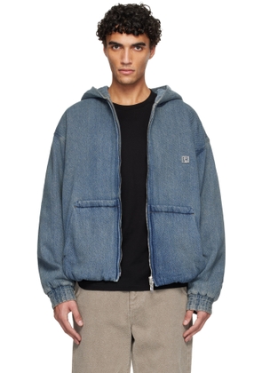 WOOYOUNGMI Blue Hooded Denim Jacket