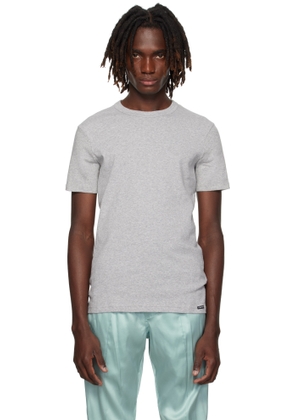 TOM FORD Gray Cotton Crewneck T-shirt