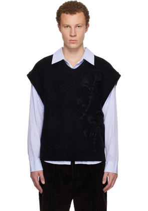WOOYOUNGMI Black Flower Knit Vest