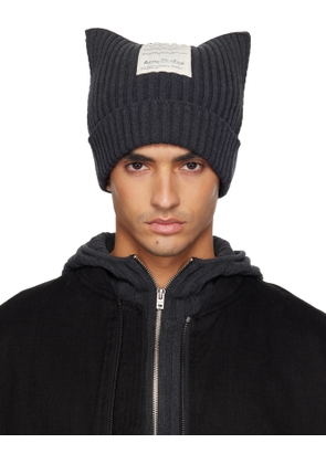 Acne Studios Gray Ribbed Square Beanie