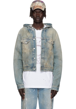 Acne Studios Blue Hooded Denim Jacket