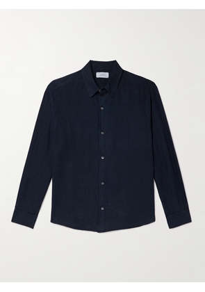 Mr P. - Garment-Dyed Linen Shirt - Men - Blue - XS