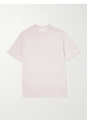 Mr P. - Linen and Organic Cotton-Blend T-Shirt - Men - Pink - XS