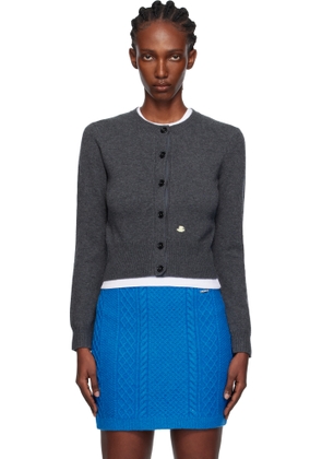 JW Anderson Gray Contrast Embroidery Cardigan