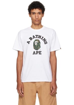 BAPE White Trial Camo College T-shirt