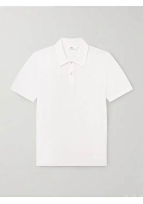 Mr P. - Honeycomb-Knit Organic Cotton Polo Shirt - Men - White - XS