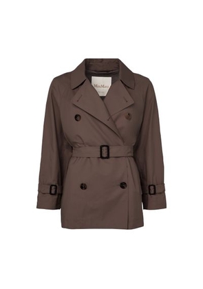 Belted short trench coat