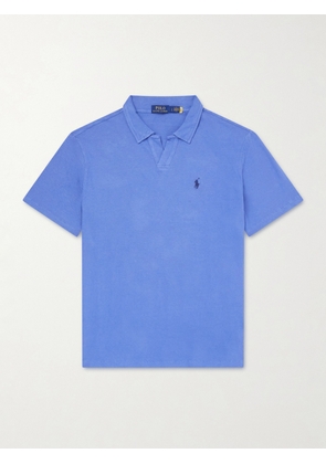 Polo Ralph Lauren - Open-Collar Cotton and Linen-Blend Polo Shirt - Men - Blue - XS