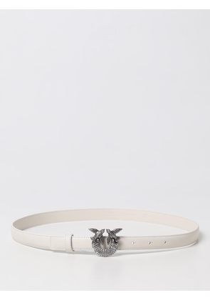 Pinko leather belt with Love Birds buckle and rhinestones