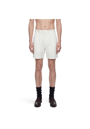 Pinstriped Wool Shorts