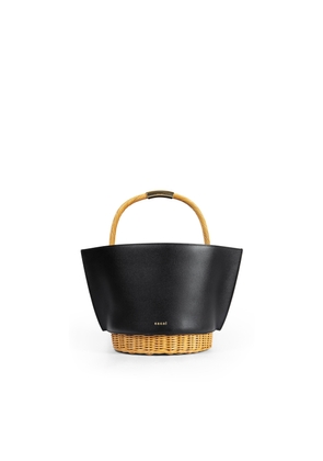 Leather x Rattan Medium Basket