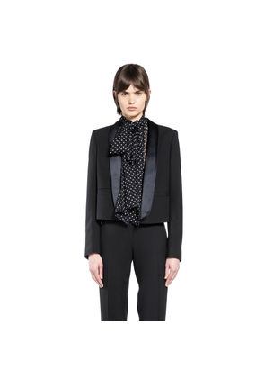 Single Breasted Cropped Tuxedo Jacket