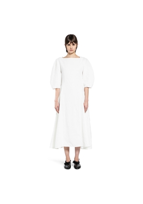 Rounded-sleeved Linen Dress