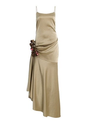 Alejandra Alonso Rojas Exclusive Draped Satin Gown - Moda Operandi