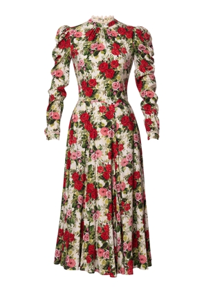 Lena Hoschek Sweetheart Satin Sheath Midi Dress - Moda Operandi