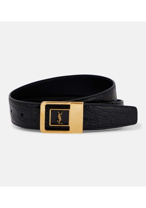 Saint Laurent La 66 croc-effect leather belt