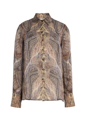Zimmermann Hypnotic Paisley Silk-Satin Shirt - Moda Operandi