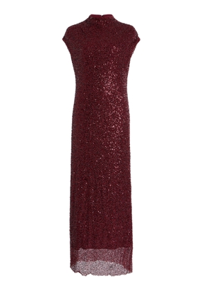 SIMKHAI Zaria Cowl-Neck Sequined Maxi Dress - Moda Operandi
