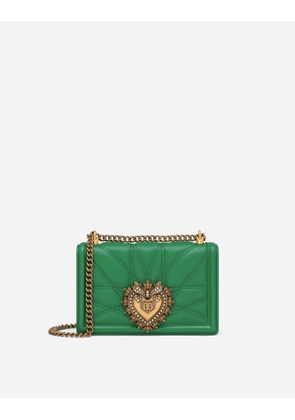 Dolce & Gabbana Medium Devotion Shoulder Bag - Woman Shoulder And Crossbody Bags Green Leather Onesize