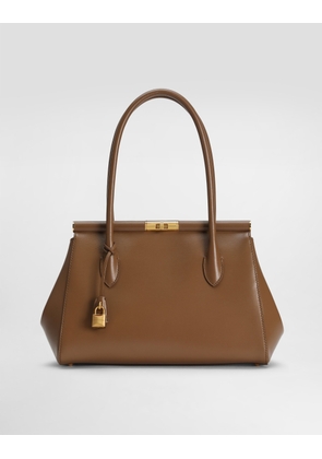 Dolce & Gabbana Marlene Everyday Bag In Palmated Calf Leather - Woman Handbags Brown Onesize