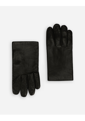 Dolce & Gabbana Nappa Leather Gloves - Man Black Leather 9/2