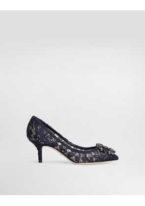 Dolce & Gabbana Lace Rainbow Pumps With Brooch Detailing - Woman Pumps And Slingback Blue Lace 42