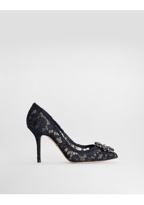 Dolce & Gabbana Lace Rainbow Pumps With Brooch Detailing - Woman Pumps And Slingback Blue Lace 36