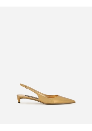 Dolce & Gabbana Calfskin Slingbacks - Woman Pumps And Slingback Gold Leather 40.5