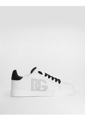Dolce & Gabbana Calfskin Portofino Sneakers - Woman Sneakers Black 35